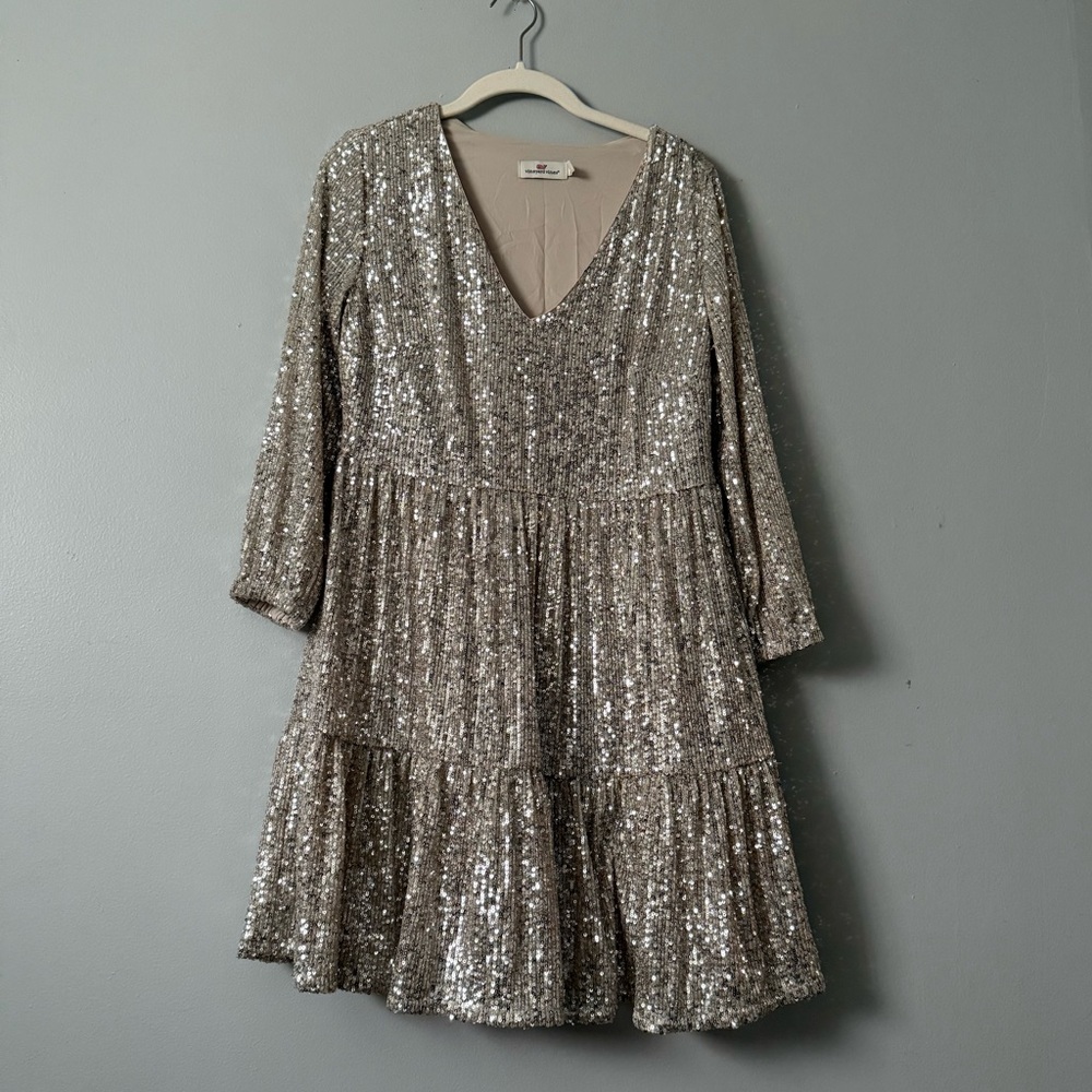 Vineyard Vines Sequin Tiered Dress